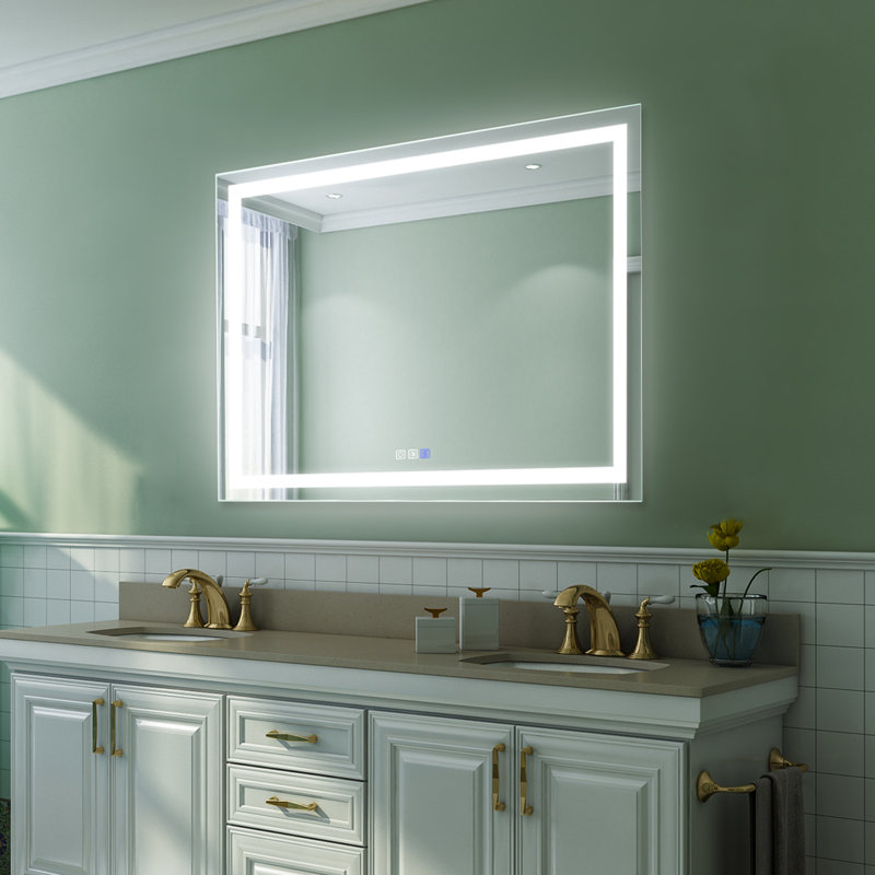 Brayden Studio® Maryn Frameless Lighted Bathroom / Vanity Mirror & Reviews Wayfair